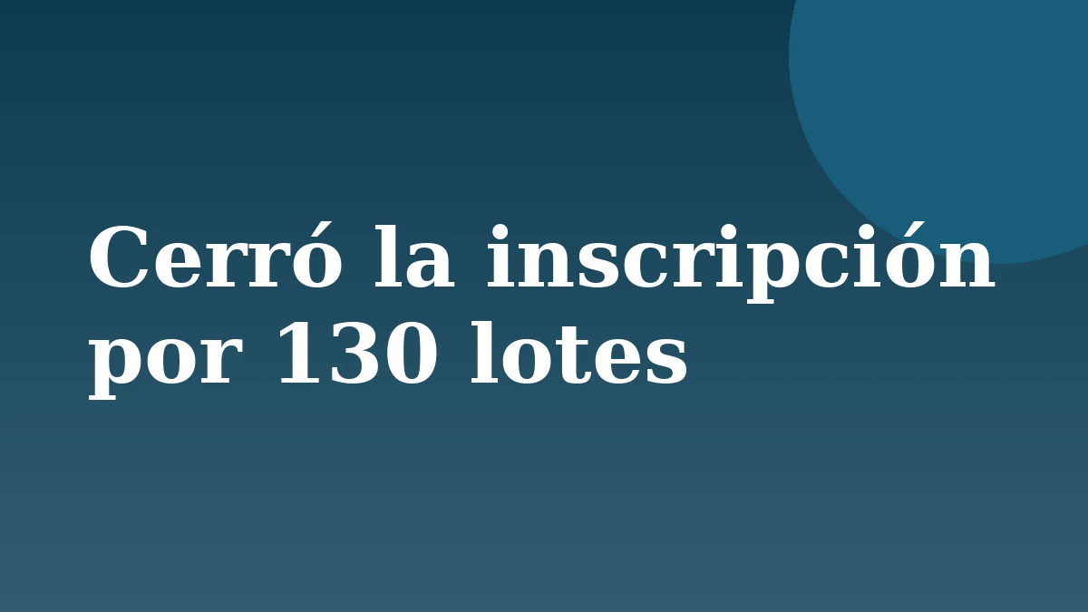 Placa de Rionegrino: Cerró la inscripción por 130 lotes