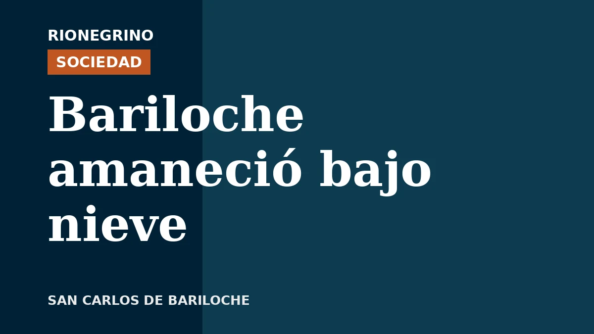 Placa de Rionegrino: Bariloche amaneció bajo nieve
