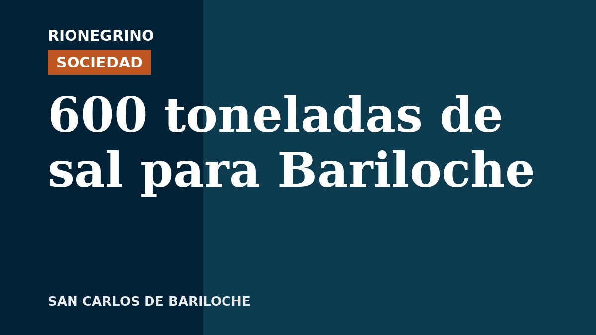 Placa de Rionegrino: 600 toneladas de sal para Bariloche