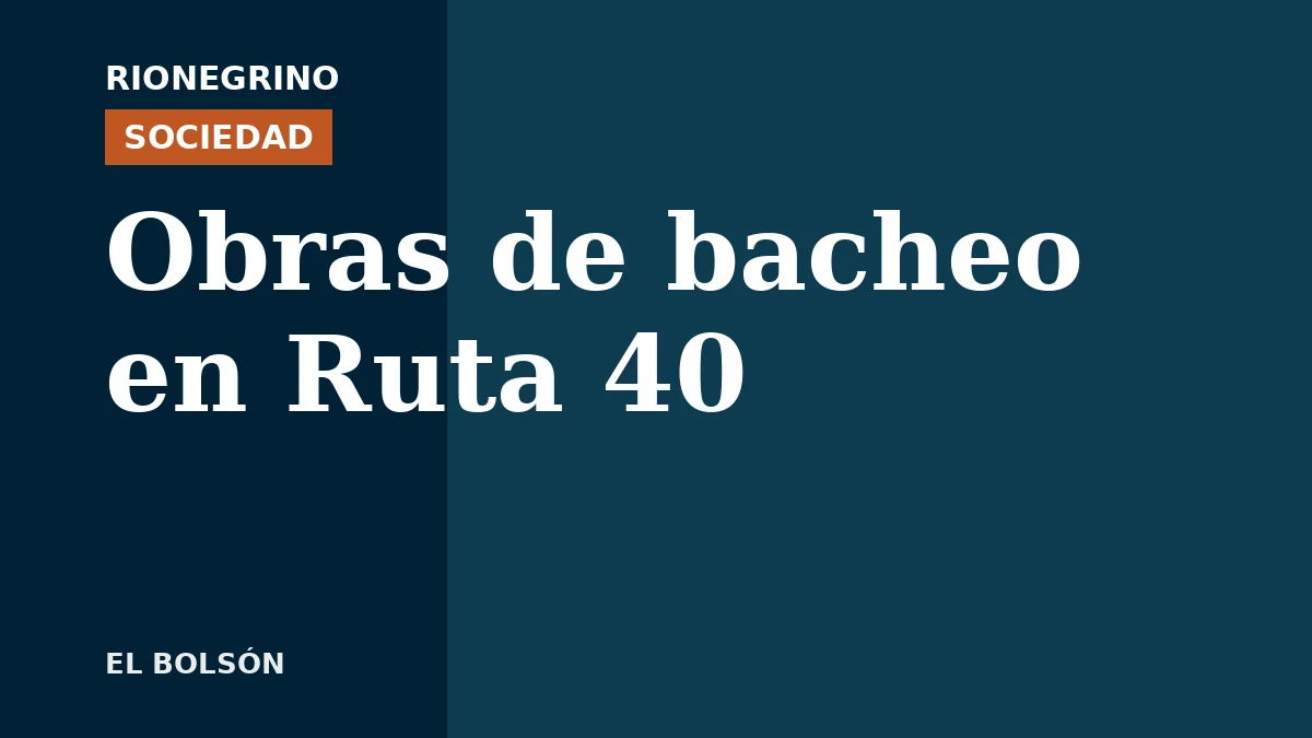 Placa de Rionegrino: Obras de bacheo en Ruta 40