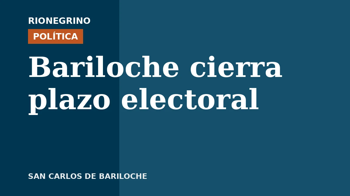 Placa de Rionegrino: Bariloche cierra plazo electoral