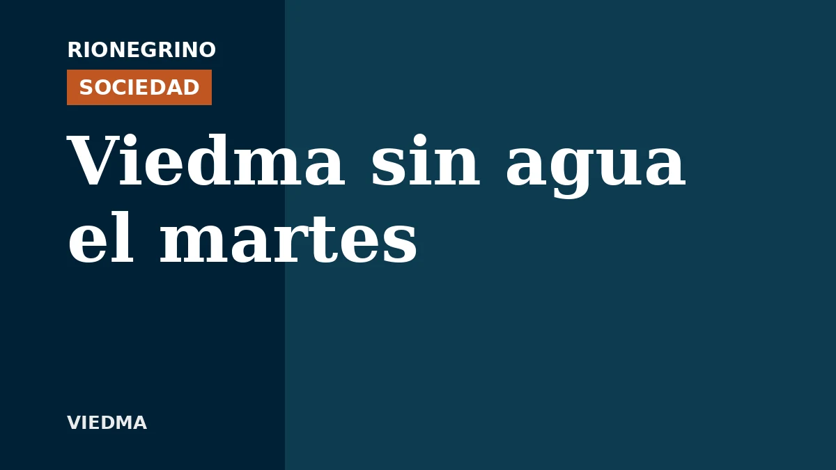 Placa de Rionegrino: Viedma sin agua el martes