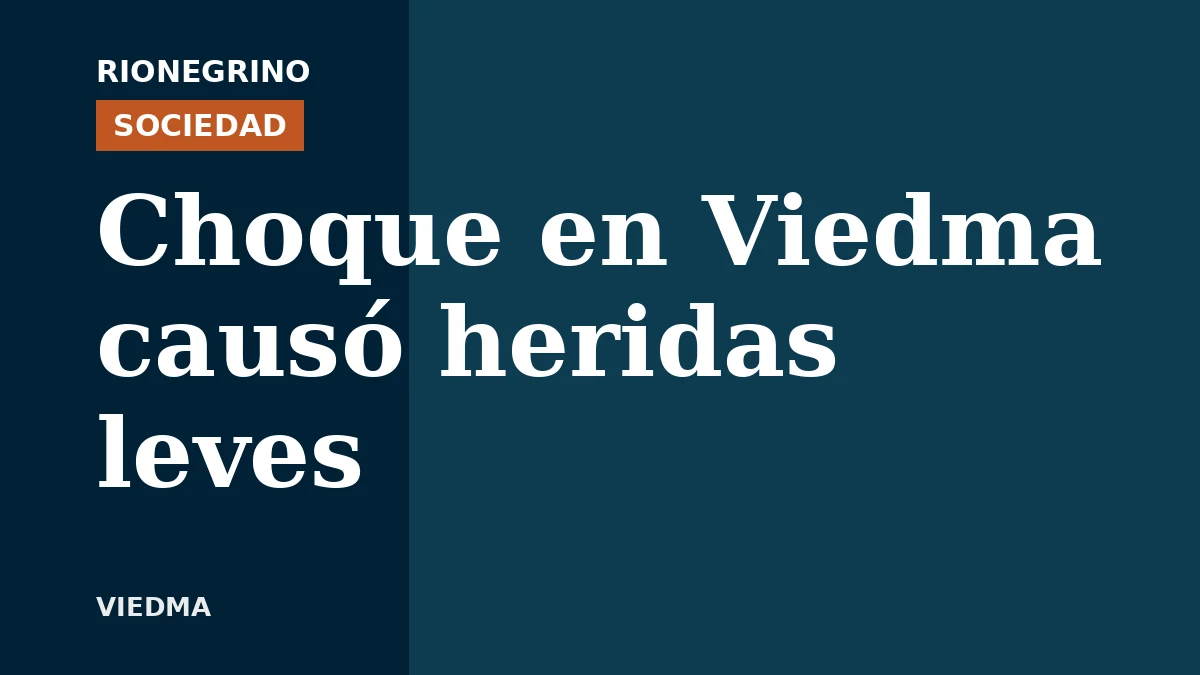 Placa de Rionegrino: Choque en Viedma causó heridas leves
