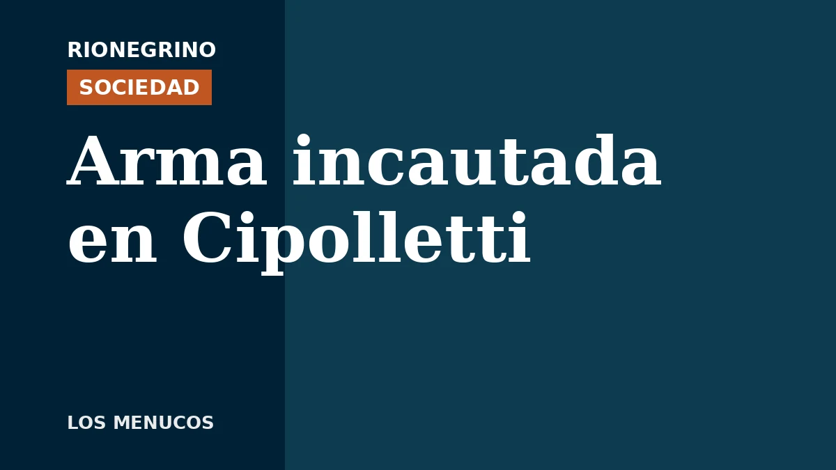 Placa de Rionegrino: Arma incautada en Cipolletti