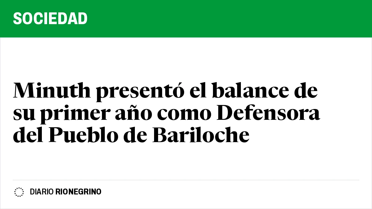 Minuth presentó el balance de su primer año como Defensora del Pueblo de Bariloche