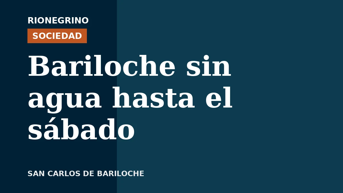 Placa de Rionegrino: Bariloche sin agua hasta el sábado