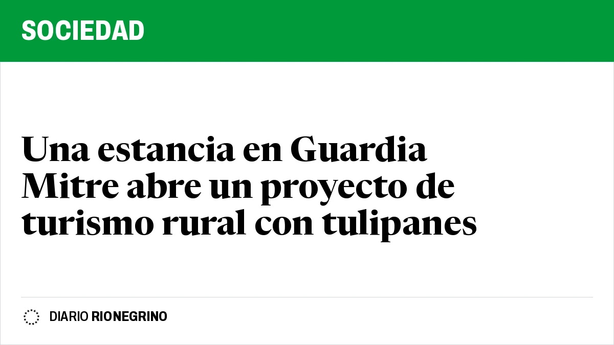 Una estancia en Guardia Mitre abre un proyecto de turismo rural con tulipanes