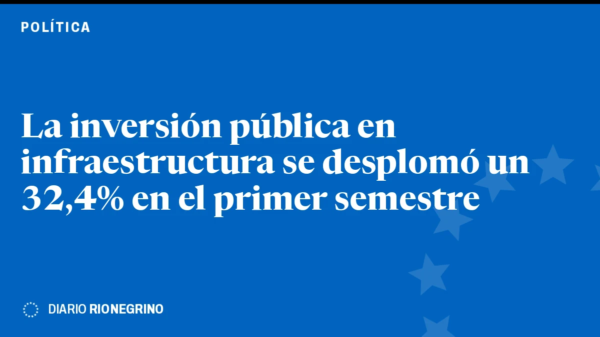 La inversión pública en infraestructura se desplomó un 32,4% en el primer semestre