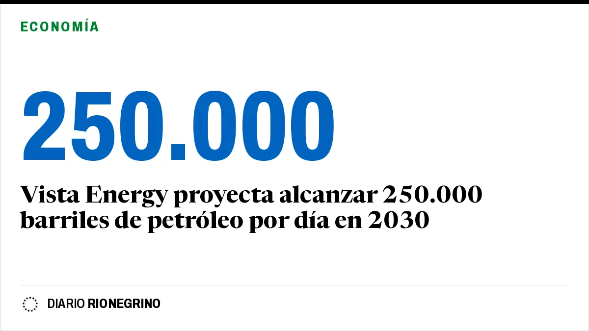 Placa de Rionegrino: Vista Energy proyecta alcanzar 250.000 barriles de petróleo por día en 2030