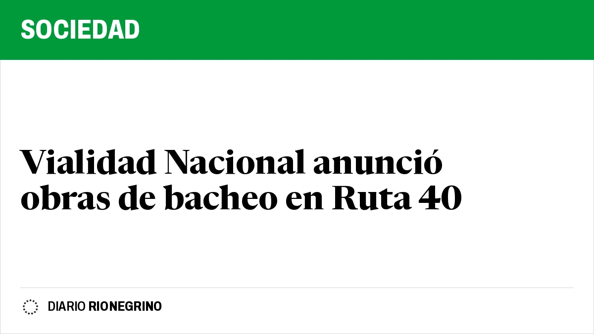 Placa de Rionegrino: Vialidad Nacional anunció obras de bacheo en Ruta 40