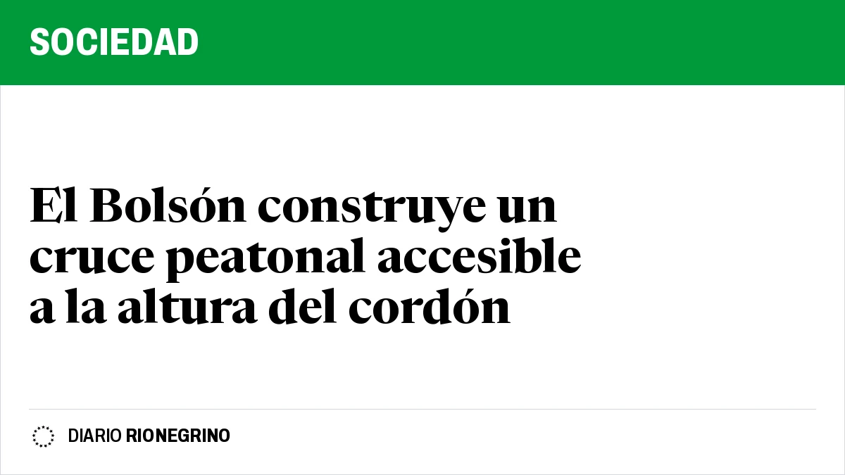 Placa de Rionegrino: El Bolsón construye un cruce peatonal accesible a la altura del cordón