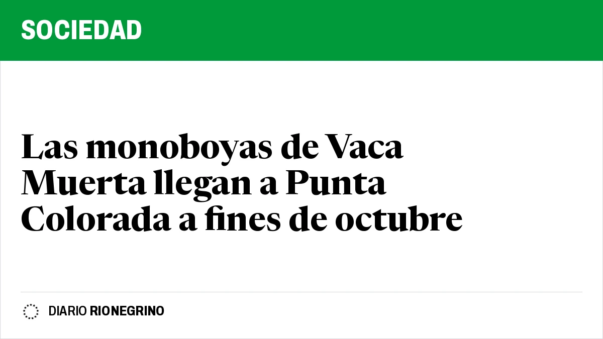 Las monoboyas de Vaca Muerta llegan a Punta Colorada a fines de octubre