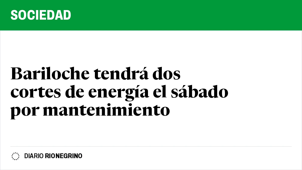 Bariloche tendrá dos cortes de energía el sábado por mantenimiento