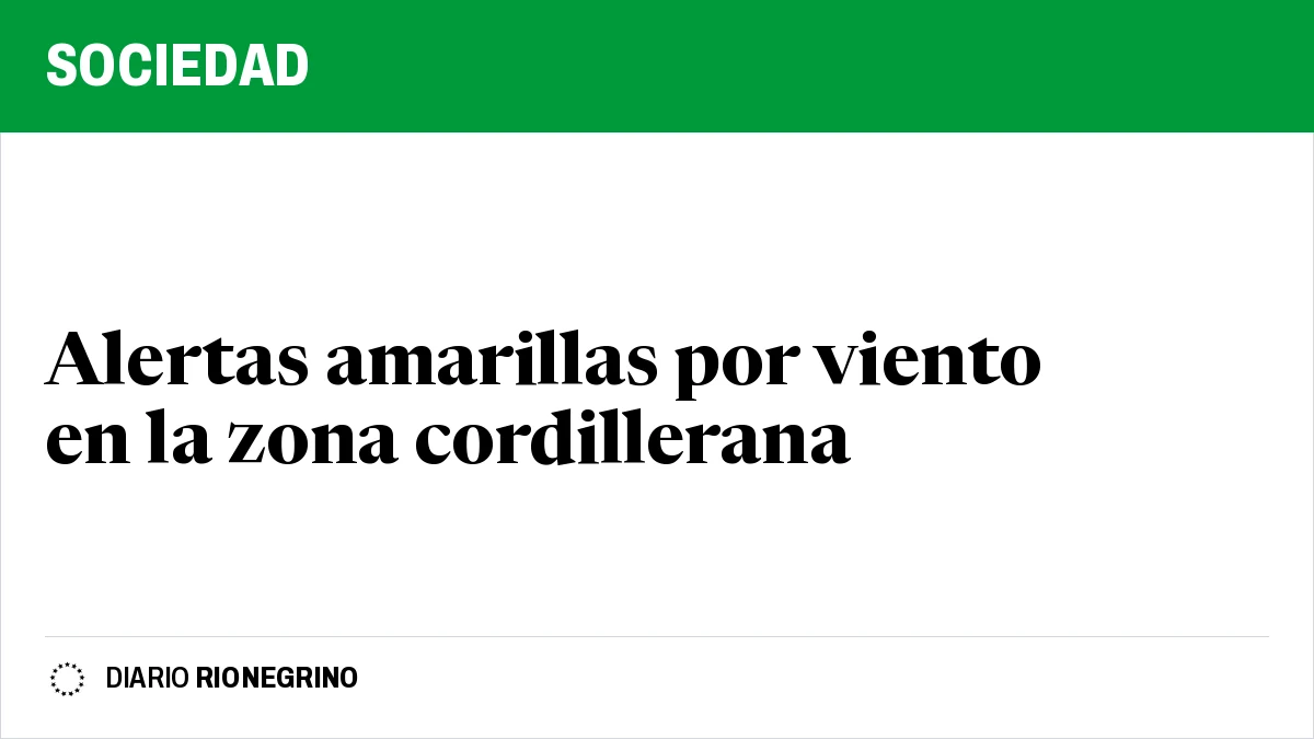 Placa de Rionegrino: Alertas amarillas por viento en la zona cordillerana