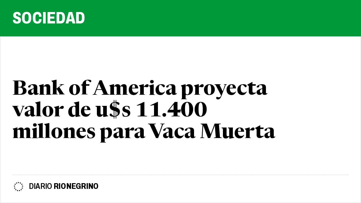 Bank of America proyecta valor de u$s 11.400 millones para Vaca Muerta