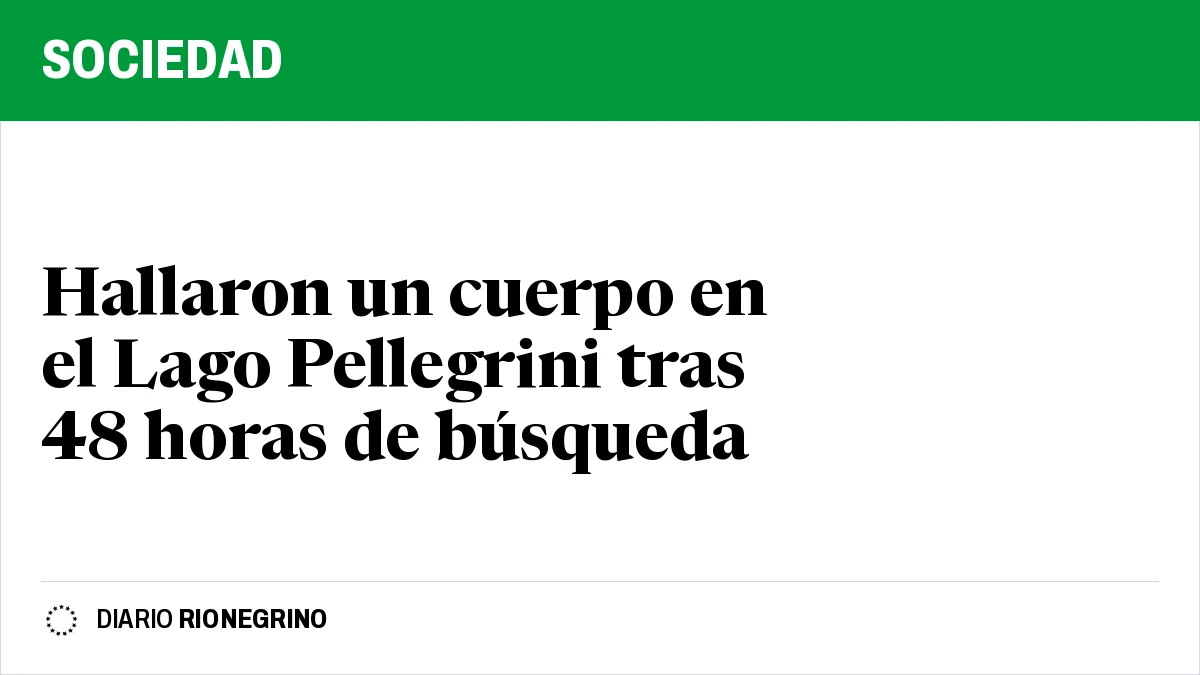 Placa de Rionegrino: Hallaron un cuerpo en el Lago Pellegrini tras 48 horas de búsqueda