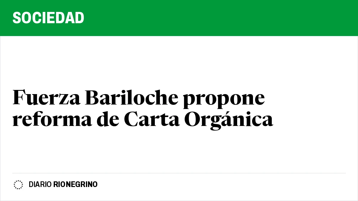 Placa de Rionegrino: Fuerza Bariloche propone reforma de Carta Orgánica