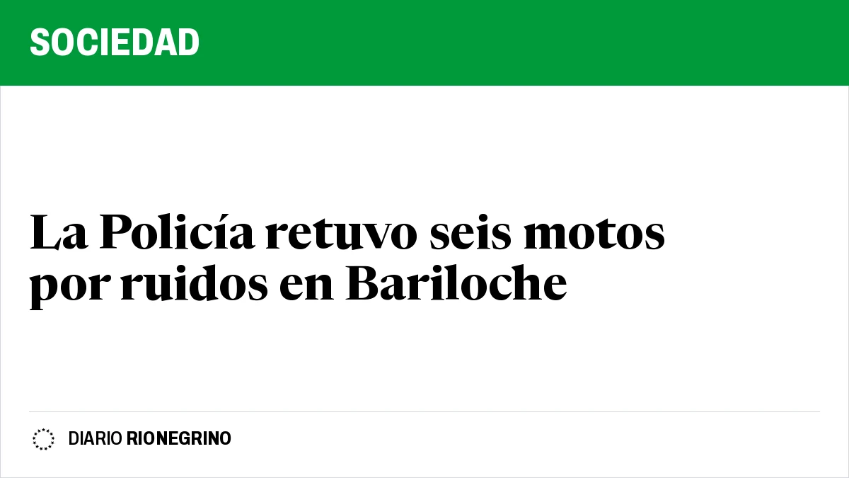 Placa de Rionegrino: La Policía retuvo seis motos por ruidos en Bariloche