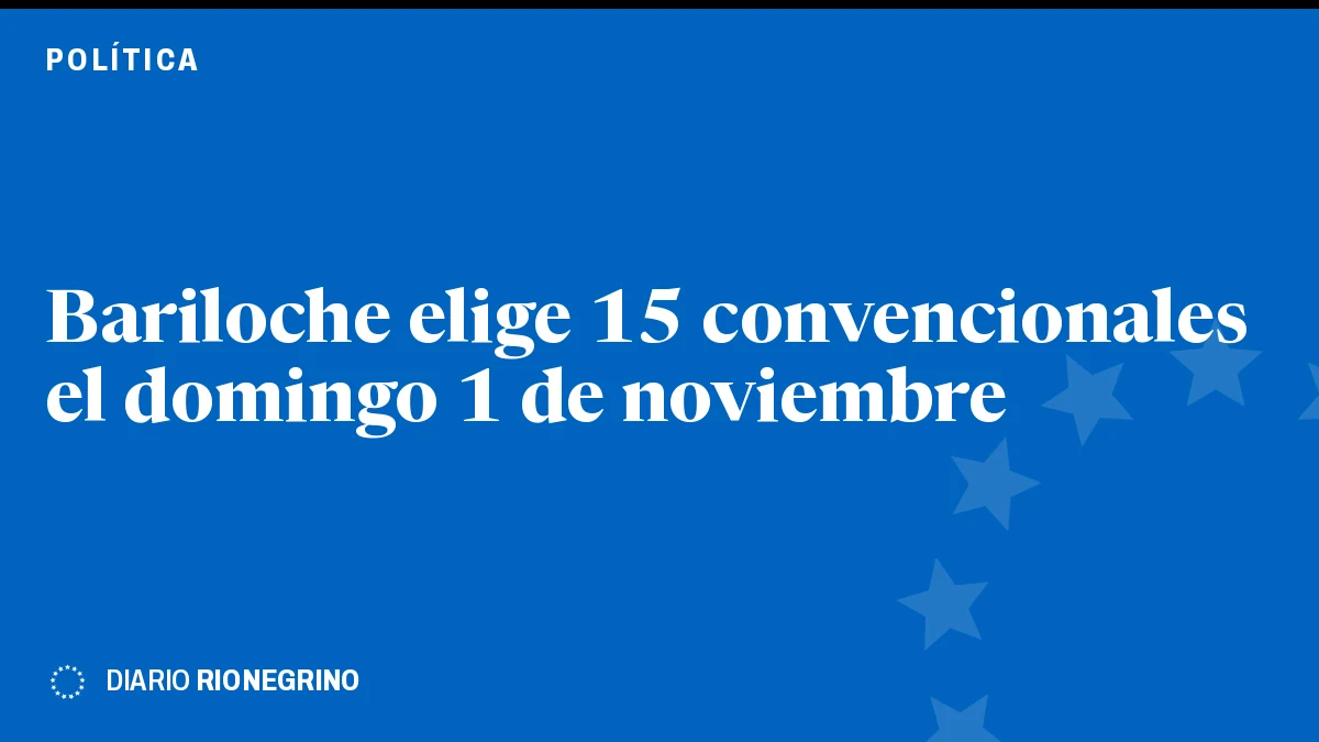 Placa de Rionegrino: Bariloche elige 15 convencionales el domingo 1 de noviembre