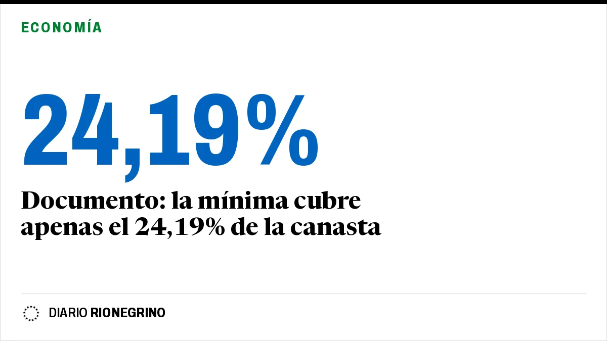 Placa de Rionegrino: Documento: la mínima cubre apenas el 24,19% de la canasta